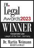 Legal Awards 2023 - Winner / Corporate Law / Finance Monthly