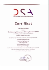 Zertifizierte Stiftungsberaterin (DSA)