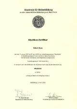 Zertifikat Akademie der Psychologischen Fakultät Heidelberg