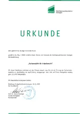 Urkunde_Fachanwältin für Arbeitsrecht