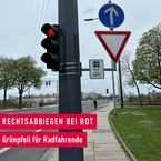 Der Grünpfeil für den Radverkehr - nun auch in Dresden