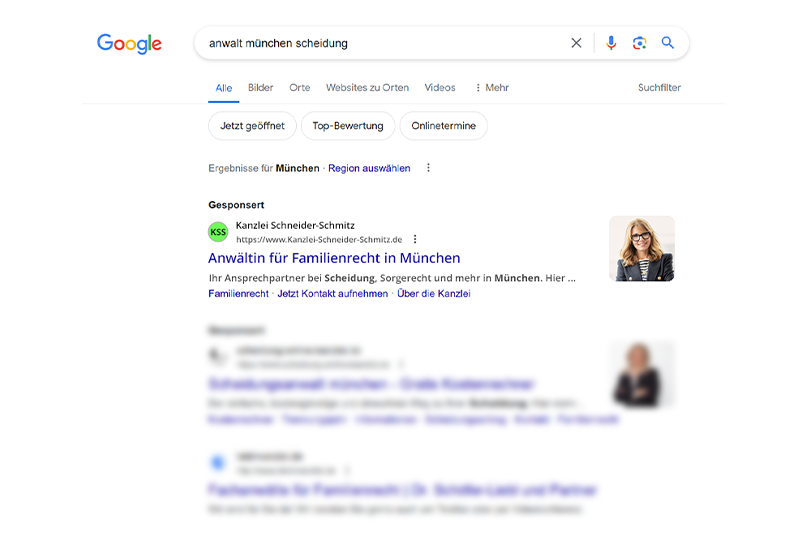 Google Ad in den Suchergebnissen