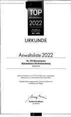 FOCUS Magazin 2022 TOP-Anwalt Erbrecht
