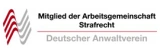 Mitglied der Arbeitsgemeinschaft Strafrecht des DAV (Deutscher Anwaltverein)
