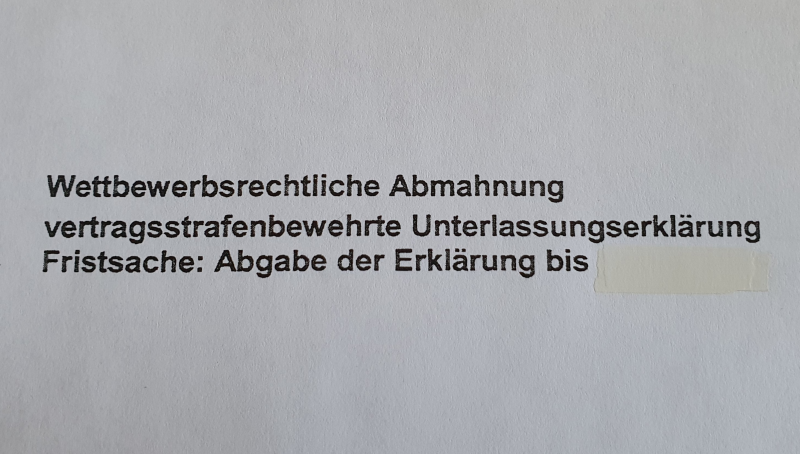 Abmahnung vom Verband bayerischer Kfz-Innungen für fairen Wettbewerb e.V.