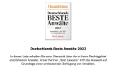 Handelsblatt - Beste Anwälte Deutschlands