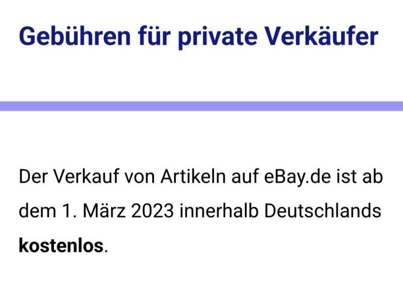 ebay streicht Gebühren für private ebay-Verkäufe in Deutschland