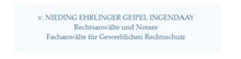 v. Nieding Ehrlinger Geipel Ingendaay PartGmbB Fachanwälte für gewerblichen Rechtsschutz