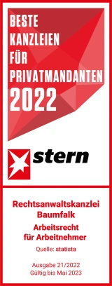 Beste Anwaltskanzleien 2022 für Privatmandanten - Arbeitsrecht (für Arbeitnehmer) - stern 21/2022 