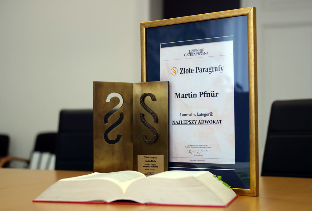 2018 Verleihung des goldenen Paragrafen in der Kategorie „Bester Anwalt“