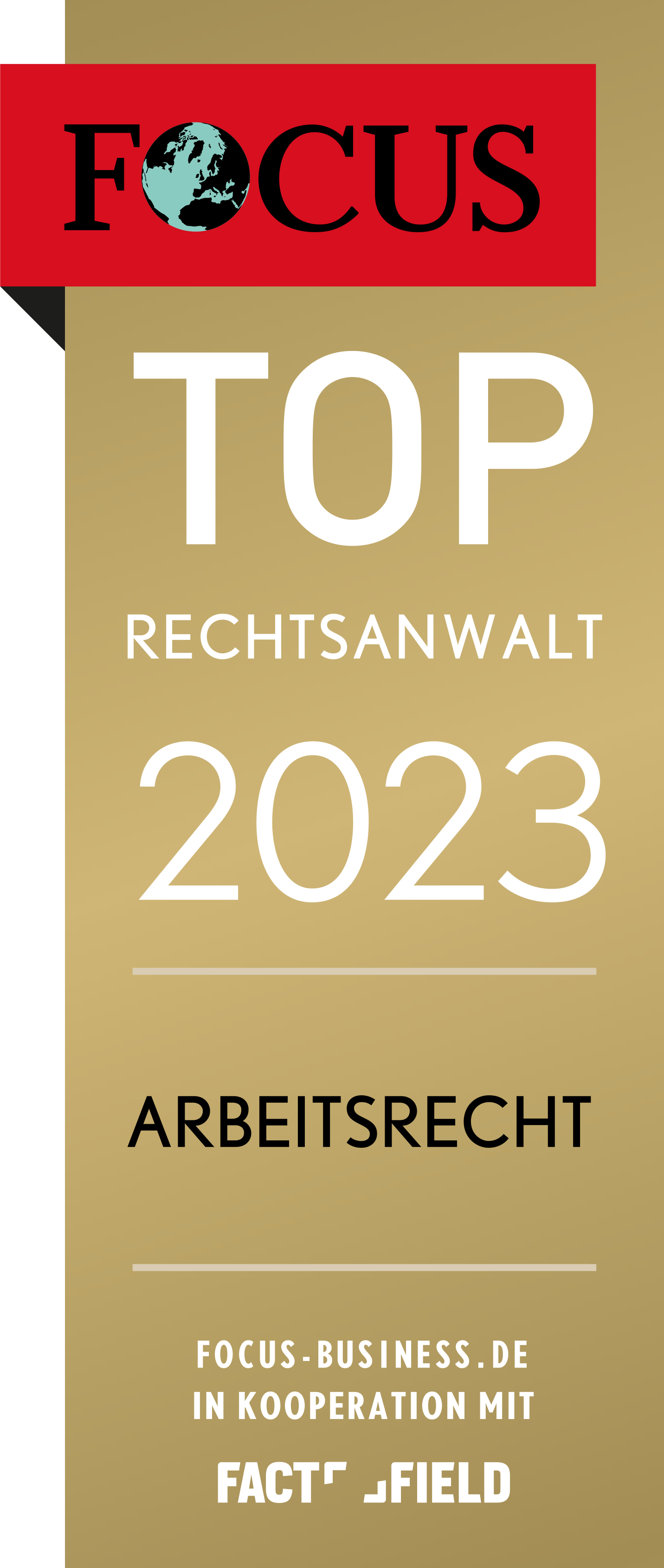 FOCUS-Siegel „TOP Rechtsanwalt 2023 – Arbeitsrecht“ 